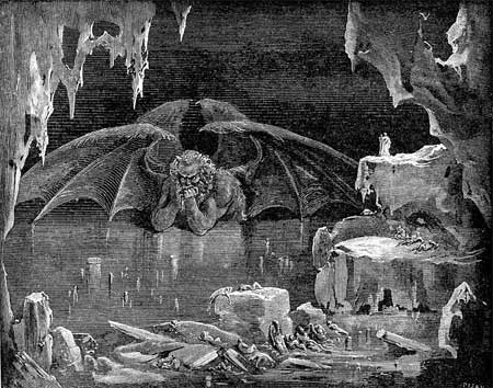 Dante's Inferno: Satan in 9th Circle of Hell - Gustave Dore Dante's Inferno: Satan in 9th Circle of Hell - Gustave Dore