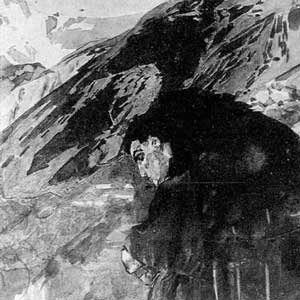 Demon looking to the valley - Mikhail Vrubel