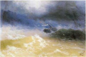 Hurricane on a sea - Ivan Aivazovsky