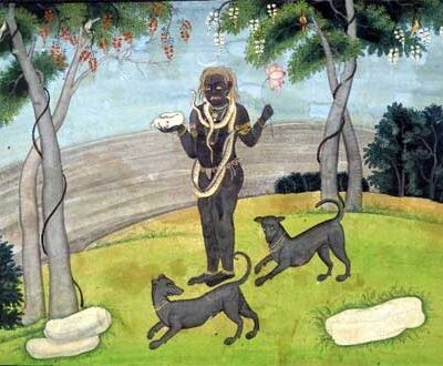 Siva as Bhairava with two dogs (1820) - Artist Unknown