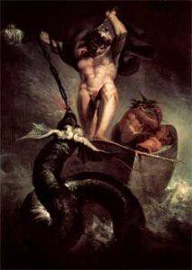 Thor battering the Midgard Serpent - Johann Heinrich Fussli