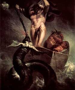 Thor battering the Midgard Serpent - Johann Heinrich Fussli