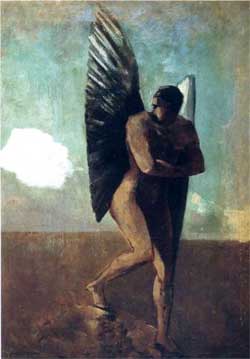 Fallen Angel Looking at at Cloud - Odilon Redon