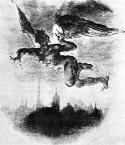 Mephistopheles Over Wittenberg (From Goethe's Faust) - Eugene Delacroix