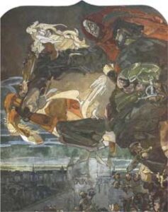 Flight of Faust and Mephisto - Mikhail Vrubel