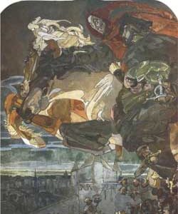 Flight of Faust and Mephisto - Mikhail Vrubel