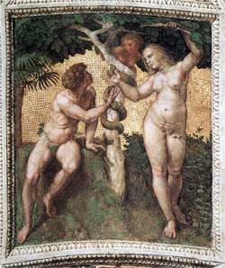 Adam and Eve, from the 'Stanza della Segnatura' - Raphael