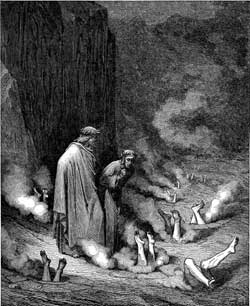 Dante addresses Pope Nicholas III - Gustave Dore