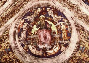 God the Creator and Angels - Pietro Perugino