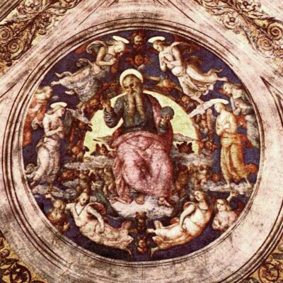 God the Creator and Angels - Pietro Perugino