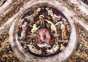 God the Creator and Angels - Pietro Perugino