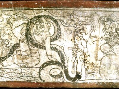 Mayan vase with the image of Ixquic with K'awiil & the Lords of Xibalbá (CC BY-SA 3.0)