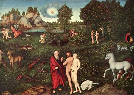 Genesis and Enuma Elish: Adam and Eve in the Garden of Eden by Lucas Cranach the Elder