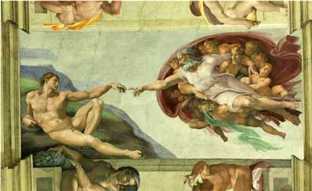 Sistine Chapel Ceiling: Creation of Adam - Michelangelo