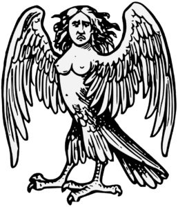 A harpy in the heraldic style by John Vinycomb (1906)