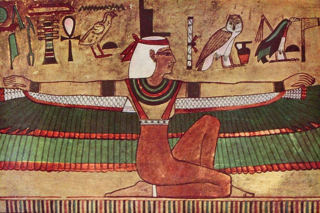 Isis wall painting in the tomb of Seti I (KV17)